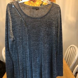 DKNY Jeans Silver asymmetrical tunic 1X